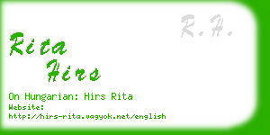 rita hirs business card